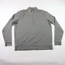 Johnnie O Sweater Mens L Gray 1/4 Zip Pullover Casual Preppy READ