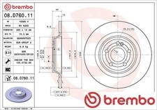 2x Bremsscheibe Brembo 08.D760.11 2 Bremsscheiben Hinterachse Hinten