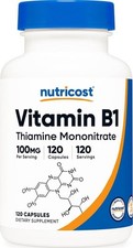 Nutricost Vitamin B1 Thiamine 100mg, 120 Capsules - Gluten Free and Non-GMO