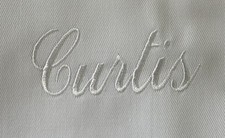 Personalised Embroidered Cotton Napkins Text Only Design Embossed Look