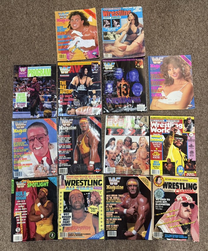 Vintage 1970s 80s And 90s Wrestling Magazine Lot WWF WWE
