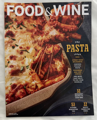 Food & Wine Magazine  February 2025  The Pasta Issue Speedy Ragu Bolognese Wines