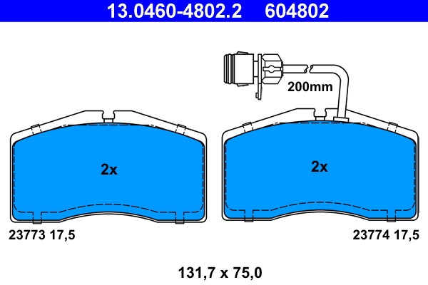 Plaquettes de frein ATE 13.0460-4802.2 pour système de disque OE 4D06981