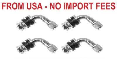 QWORK 4Pcs Tyre Valve Stem, 90 Degree Angled Bolt-in Valve Stems for Car Motorcy