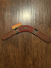 Gurang Gurang Returning Boomerang Brigalow Timber Hand Decorated Aboriginal Art
