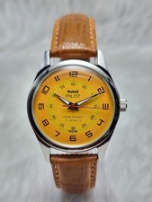 HMT Pilot Para Shock 17 Jewels Hand Winding Vintage Men s Watch Yellow Dial Man