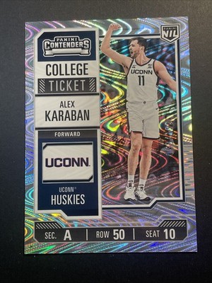 Alex Karaban 2024-25 Panini NIL UConn Contenders College Ticket Swirl #15 RC/199