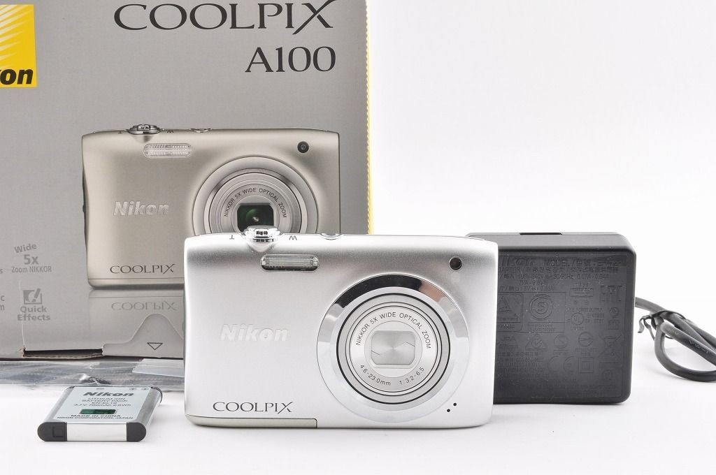 Nikon COOLPIX A100 Silver 20MP Compact Digital Camera 5x Zoom