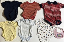 Bundle of Baby Boys Clothing 3 to 6 Months - 6 Short Sleeved One Piece Outfits