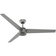 Hunter Fan 60 inch Matte Silver Outdoor Ceiling Fan with 3 Blades and No Light