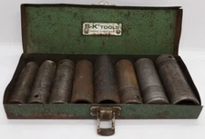 Vintage S-K Tools 8 pc 3/8" Drive Deep Impact Socket Set 7/16 - 7/8