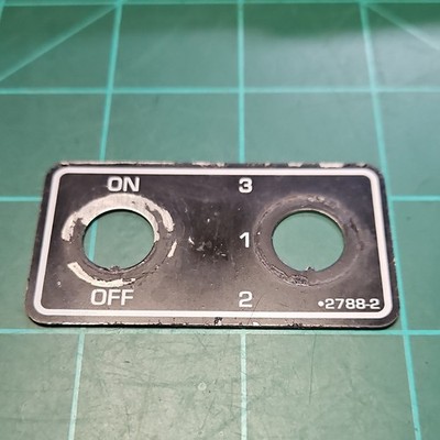 ON/OFF Pushbutton Switch Plate, Black Finish, Panel Mount, 3-Position 2788-2