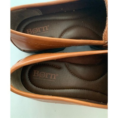 BORN CARRERA BROWN LEATHER LUG SOLE OXFORD PENNY LOAFERS  display picture 1