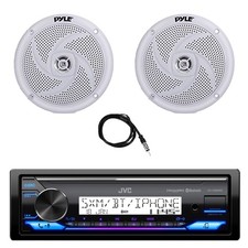 JVC KD-X38MBS Marine Stereo Bluetooth Receiver, 2x 5.25" 180W Speakers, Antenna