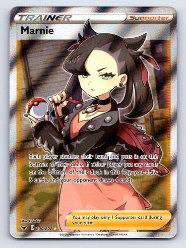 Marnie 200/202 Ultra Rare Sword & Shield Pokemon Holo Near Mint