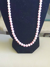 1930s Antique High Quality Angel Skin Coral Necklace Sterling Silver Box Clasp 