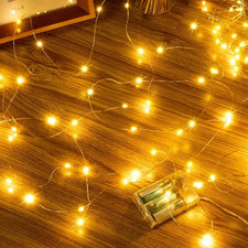 Ollny 5M 50 LED Fairy Lights Battery Operated, Bright Waterproof Copper Wire Chr