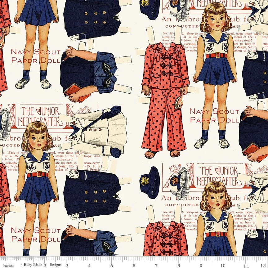 RILEY BLAKE - Sew America by J. Wecker Frisch - Navy Scout Paper Doll - Off
