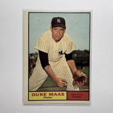 TOPPS 1961 BASE SET - DUKE MAAS #387 NEW YORK YANKEES BASEBALL CARD