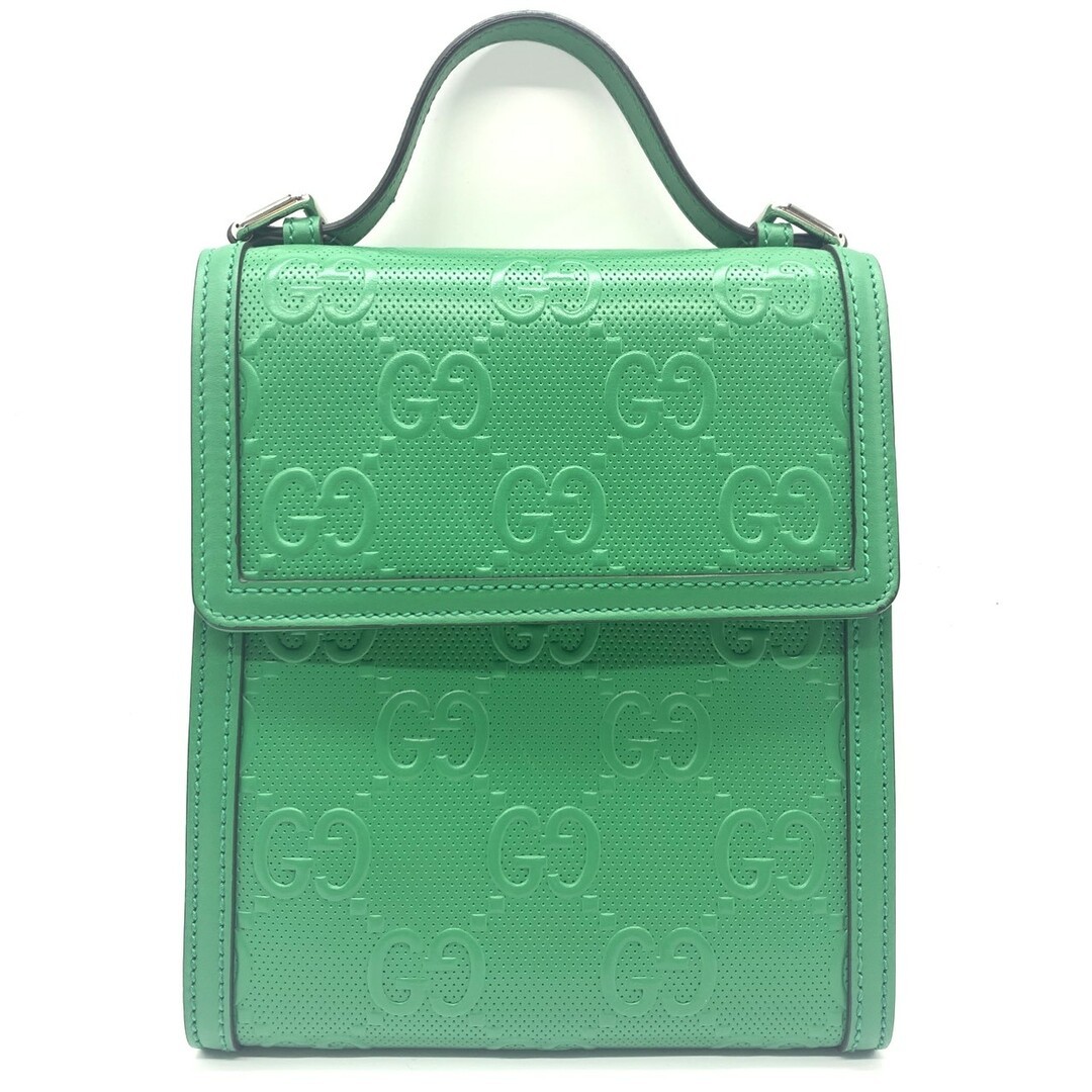 Gucci GG Embossed Green Shoulder Bag for Women Pre-Owned 625782