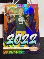 2022 NFL Certified 2022 Christian Watson Orange 59/149 (RC) Green Bay Packers