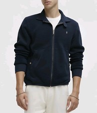 Polo Ralph Lauren Harrington Jacket Men L Blue Fleece Classic USA Made Vintage