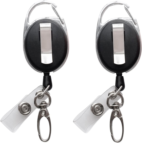 Retractable Badge Reel with Claw Clasp and Clip for Id Card Holders (2Pack) - Picture 1 of 12