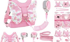 3 in 1 Toddler Harness Leashes  Anti Lost Wrist Link, Kids Harness Pink