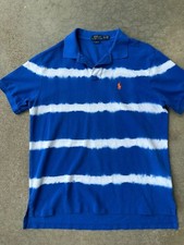 Striped Polo Shirt, Blue, And White