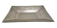 PIATTO rettangolare in vetro da arredo casa centro tavola   cm 31 x 23 x 4