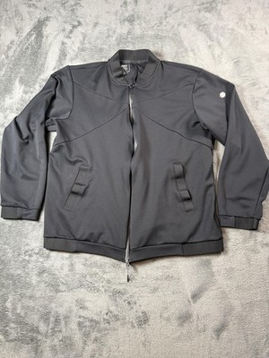 Asics Jacket Mens 2XL Black Full Zip Lightweight Sport Running Athletic 2031A018
