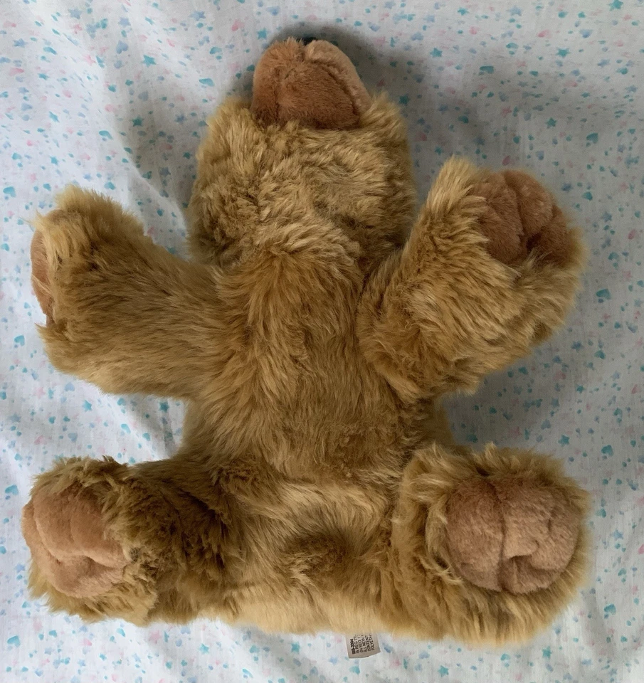 Vtg K&M International Golden Bear Stuffed Animal Beanbag Plush 12” 2004 Floppy - Image 4 of 4