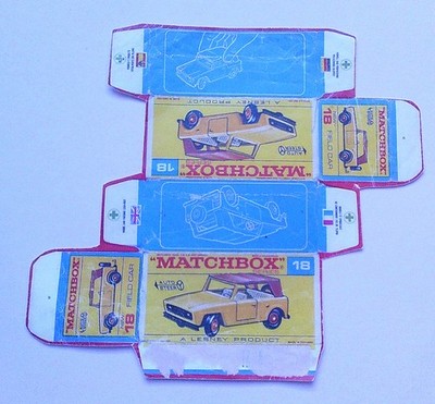 Vorlagen für Repro Box Matchbox 1-75 Nr. 18 Field Car