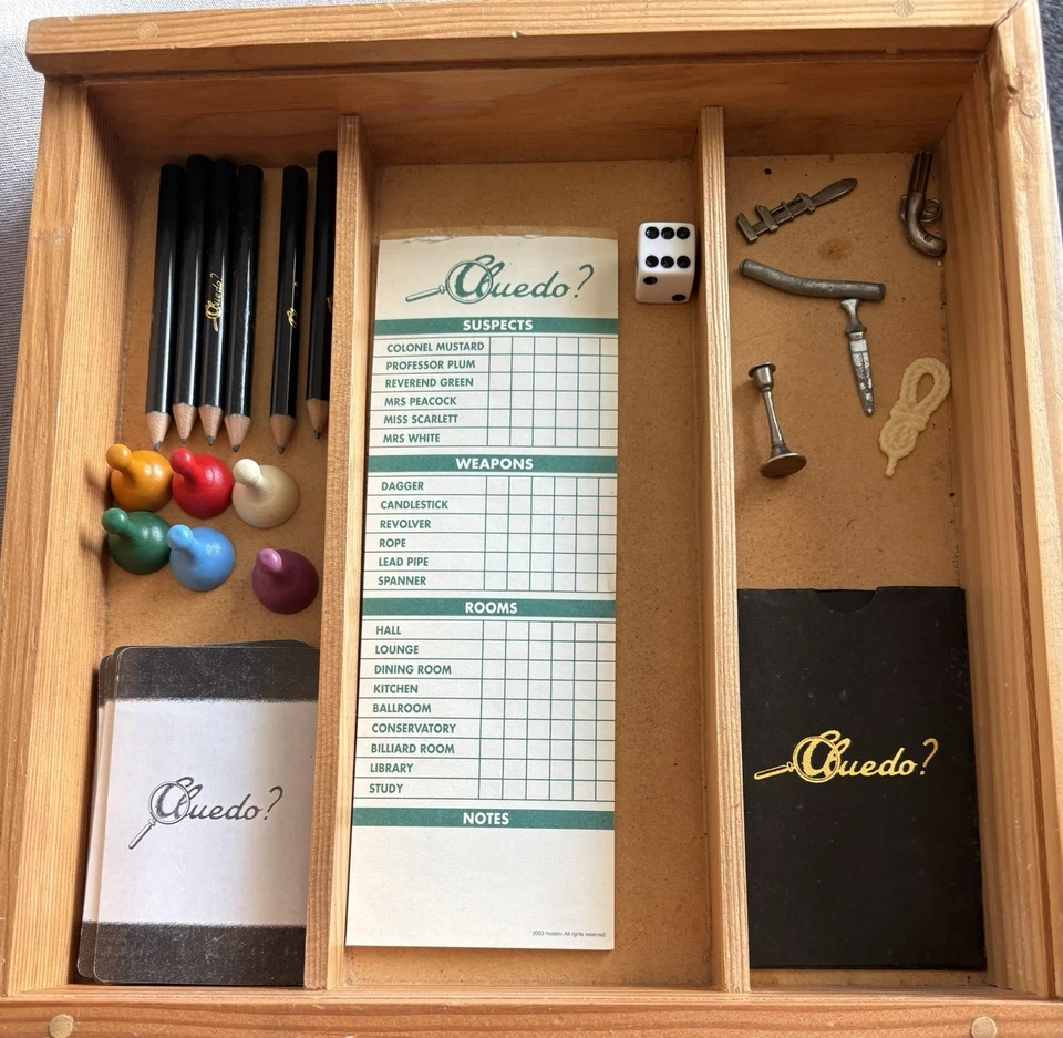 Cluedo Parker Brothers Vintage 2003 Board Game Nostalgia Edition In Wooden Box - Image 3 of 4