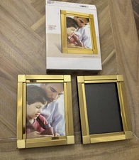 Lot Of 2 Vintage FETCO Mixed Brass Finish Steps 5 X 7 Picture Frames