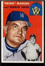 1954 Topps Baseball Heinie Manush #187 Washington Senators EX