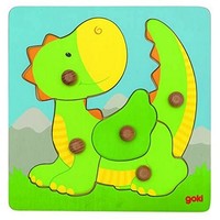 Goki 57553 Steckpuzzle Holz – Kinderfreundliches Motiv Kleiner Drach (Us Import)
