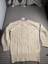 NWT ANRABESS Sweater Women X-S Long Sleeve Oversized Cable Knit Chunky Baggy