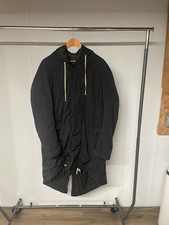 Rick Owens DRKSHDW Hooded Coat Black Long Par...