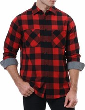 Flannel Shirt for Men Long Sleeve Regular Fit Button Down Casual Plaid