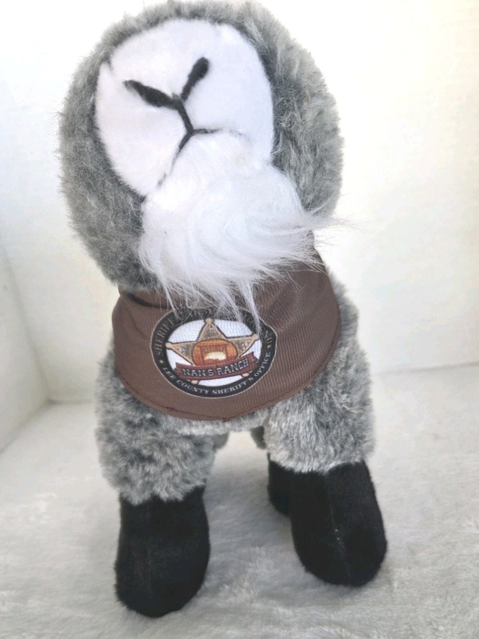 Nans Ranch Plush Goat Stuffed Toy Gray With Bandana Lee County Fl Animal Rescue thumbnail 2