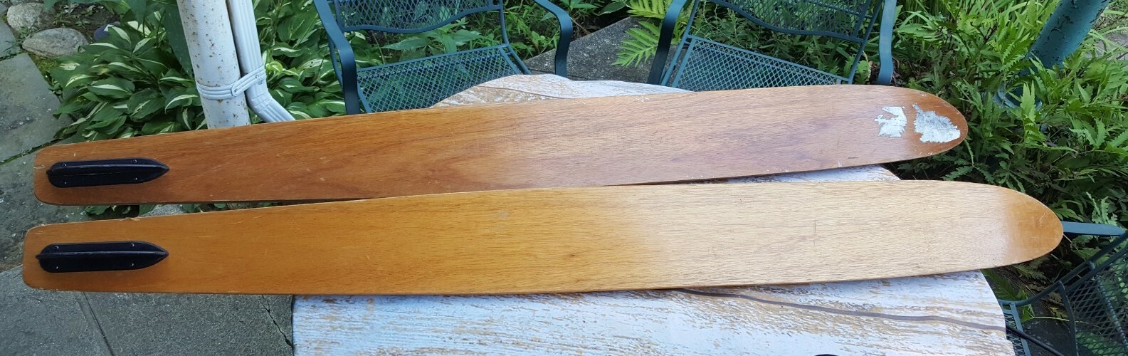 Local Pick Up Only Vintage Pair 68" Full Size RIVIERA Wood Wooden Water