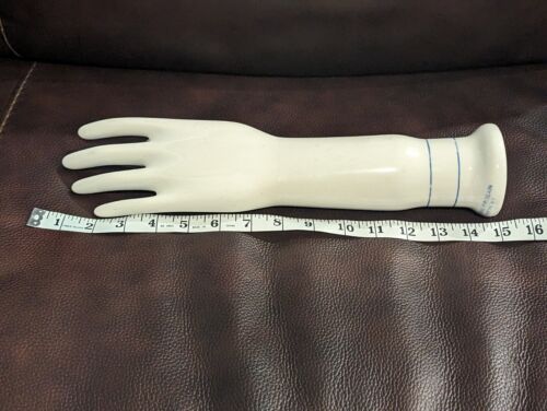 Vintage General Porzellan Handschuh Form Handschuh Größe 7,5 1982 Glas 15" lang - Bild 8 von 8