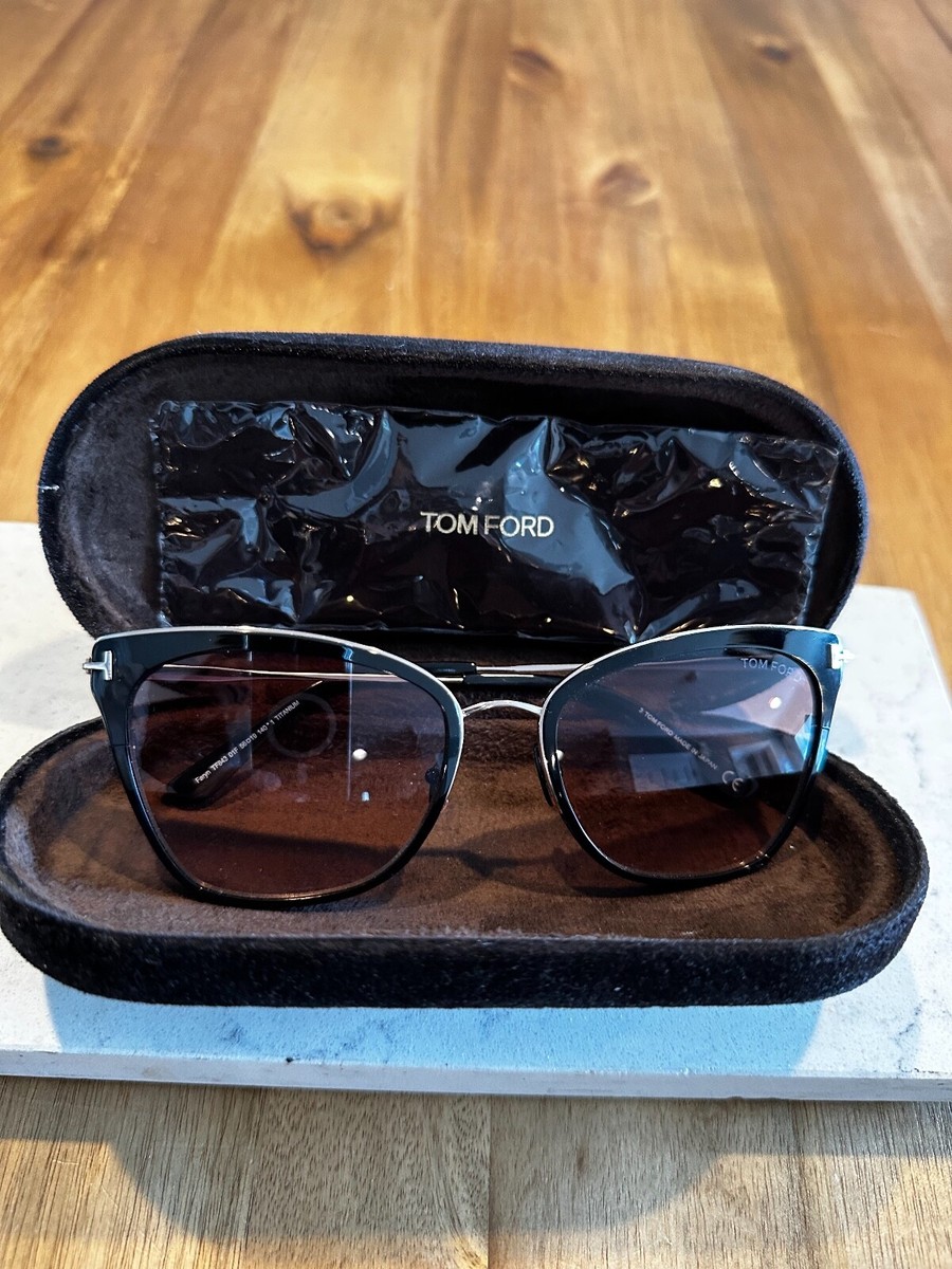 Tom Ford “Faryn” Cat EyeTF843 01F TITANIUM Sunglasses  display picture 3