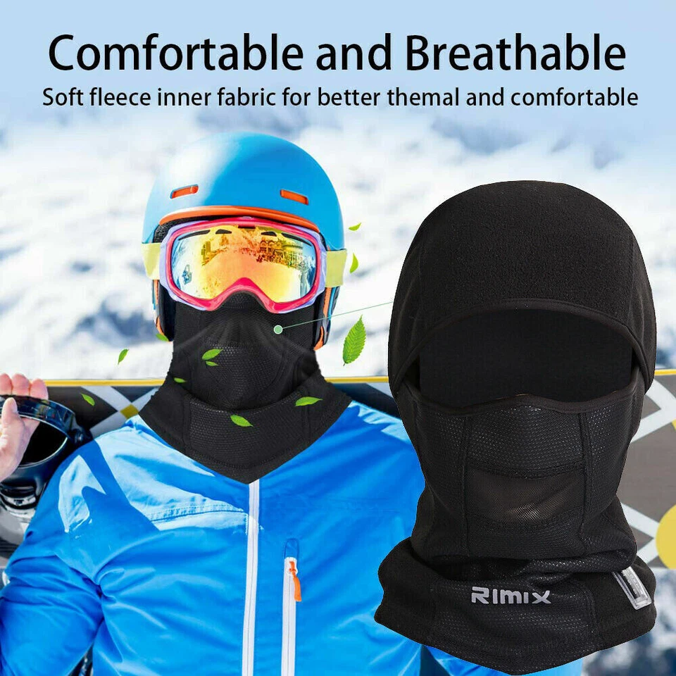 Balaclava Ski Mask Winter Fleece Warmer Windproof Face Cover for Outdoor Work US - Image 3 of 4