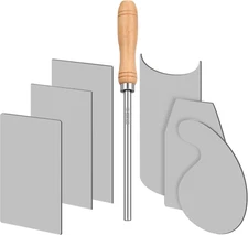 Therwen Card Scraper Burnisher and 6 Pcs Cabinet Scraper Set for Woodworking Car