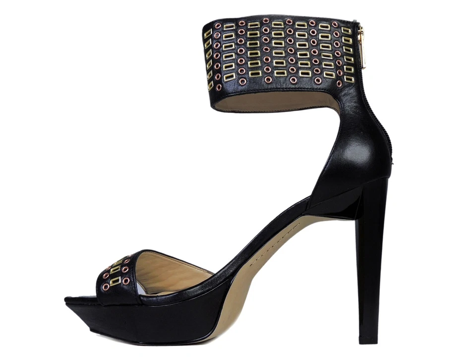 Sandalias Boutique 9 para mujer Real Luv con puño al tobillo de cuero negro talla 10 M Foto 2 de 4