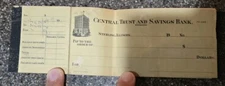 Central Trust and Savings Bank Vintage Check Book Early 1900. Sterling Ill Polo 