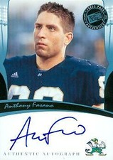 Anthony Fasano autographed Football Card (Notre Dame) 2006 Press Pass Legends