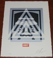 Shepard Fairey Art Print Top Icon Pyramid 2016 Letterpress Poster S/# 450 Obey
